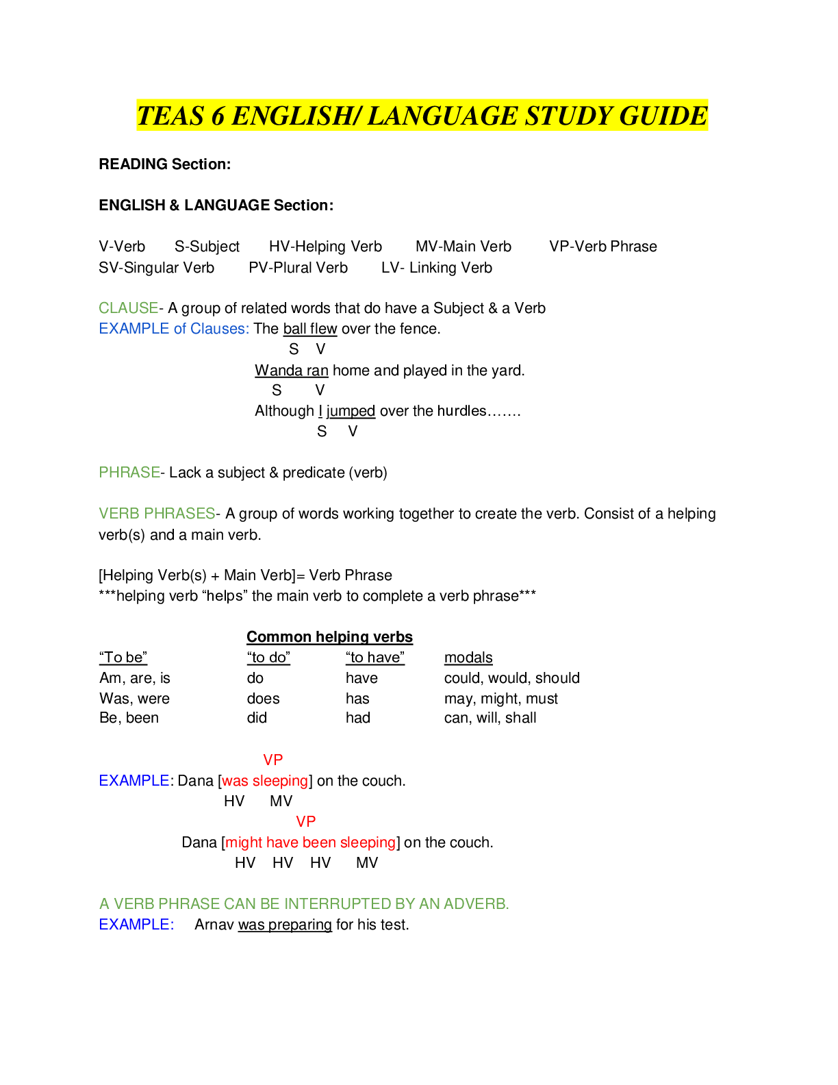 Preview image for TEAS 6-LANGUAGE STUDY GUIDE 2021